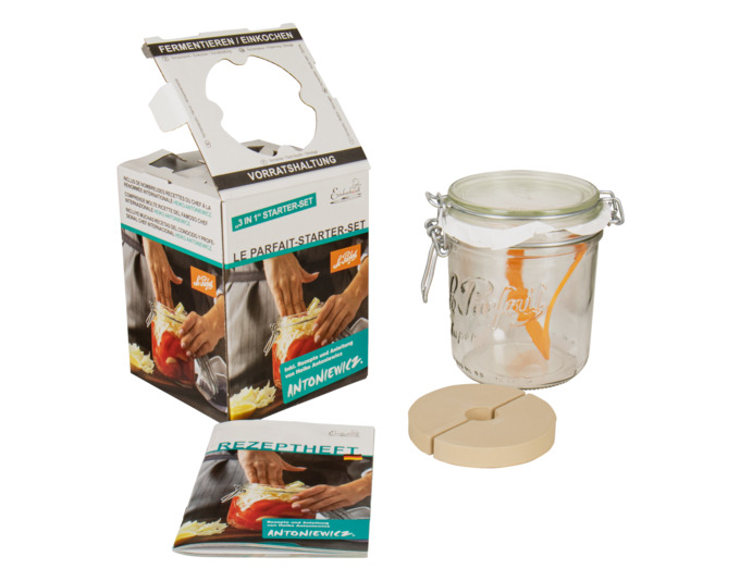 Fermentier-Set Le Parfait<br> Inhalt / Grösse: 750 ml, H 13,7 cm, Ø 10,4cm