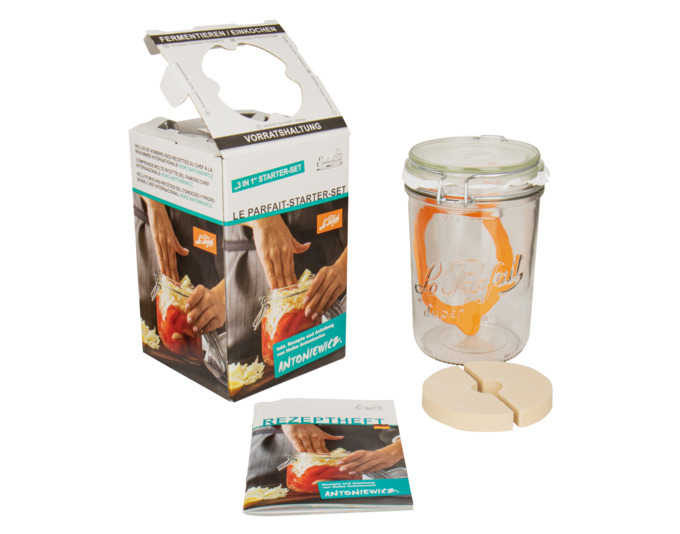 Fermentier-Set Le Parfait<br> Inhalt / Grösse: 1 l, H 17,2 cm,  Ø 10,7 cm