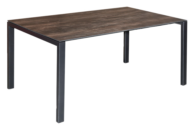 Tisch Luzern 160/220 x 100 cm<br> Farbe Fiberglasplatte:: Stromboli dunkel