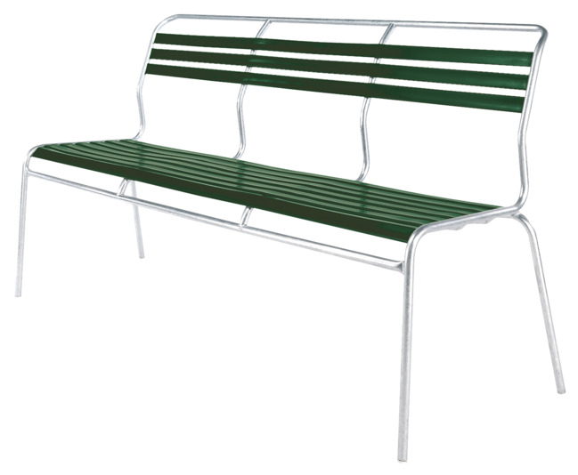 Bank Säntis ohne Armlehne 3-er <br> Farbe Kunststofflatten: tannengrün
