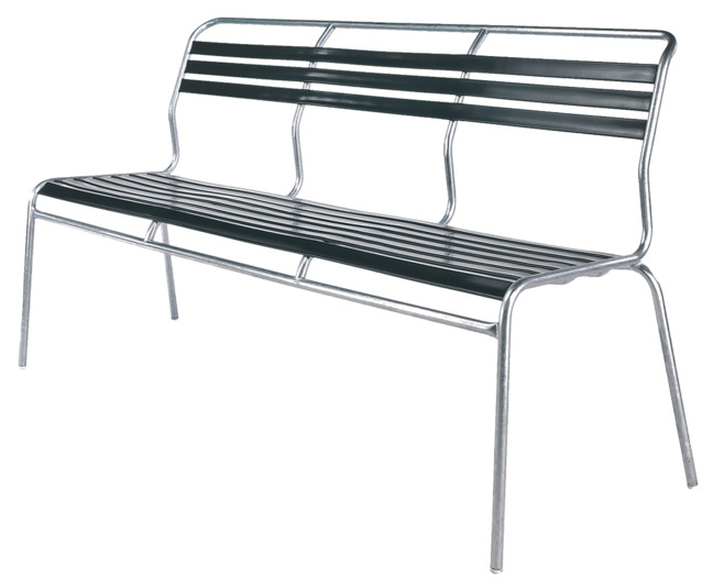 Bank Säntis ohne Armlehne 3-er <br> Farbe Kunststofflatten: anthrazit